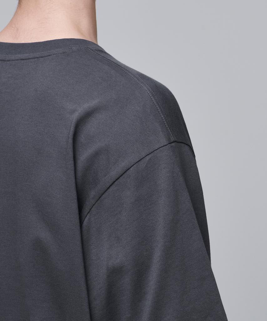 MUSINSA STANDARD Oversized Crew Neck Layered Sleeve T-Shirt [Dark Gray]