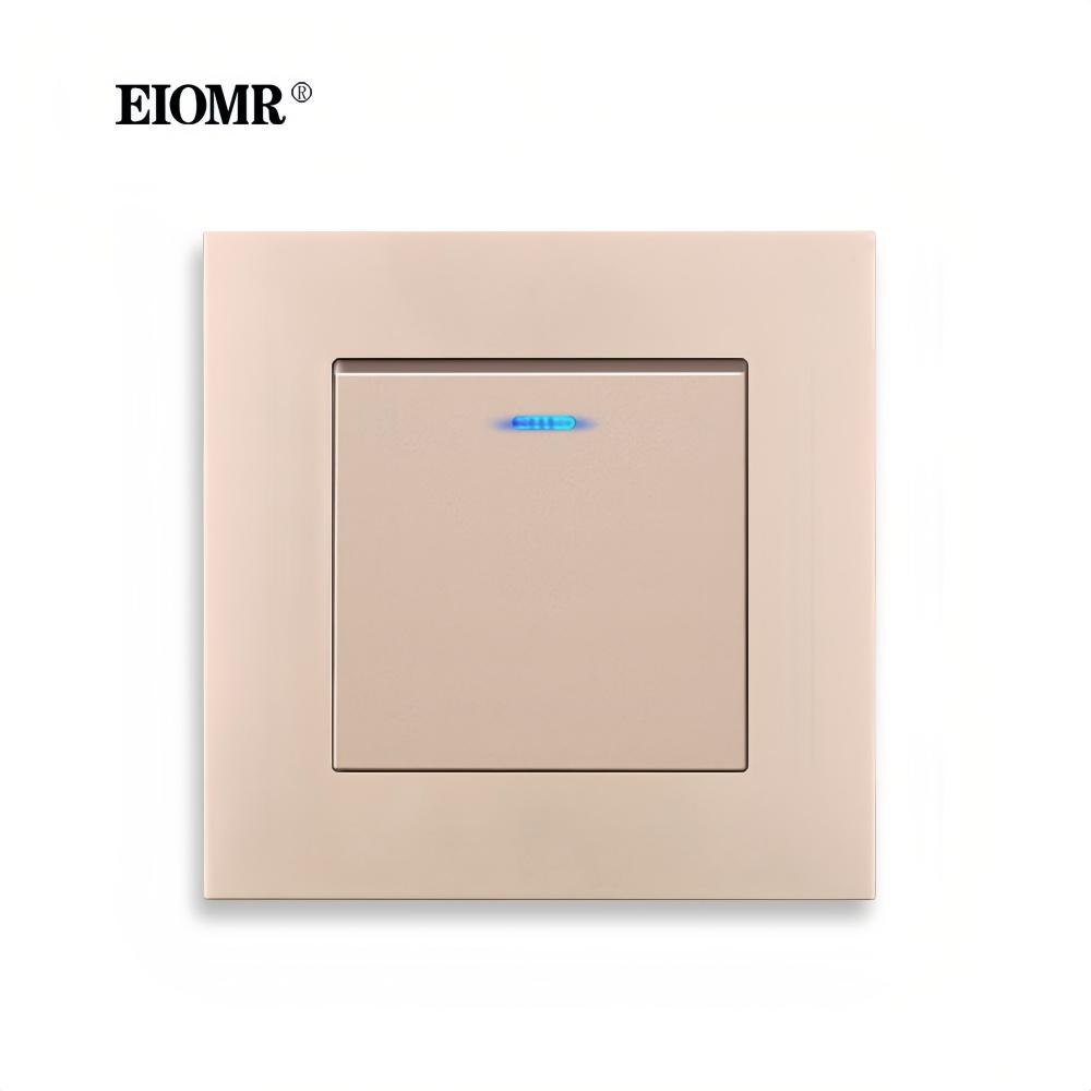 EIOMR Израиль Комбинация розетки и выключателя, Золотая огнестойкая панель, Розетка питания, Порт зарядки Type-C PD 20 Вт для дома и офиса в Израиле