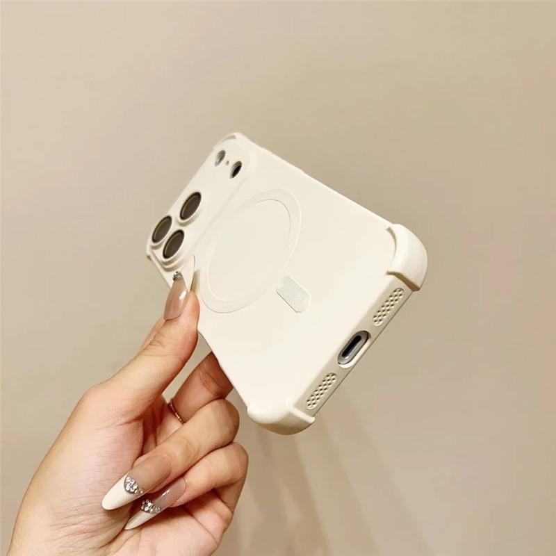 Магнитный ударопрочный силиконовый бампер Чехол для телефона Для For Iphone 17 16 1 14 13 12 Pro Max Plus Для Чехлы с поддержкой беспроводной зарядки
