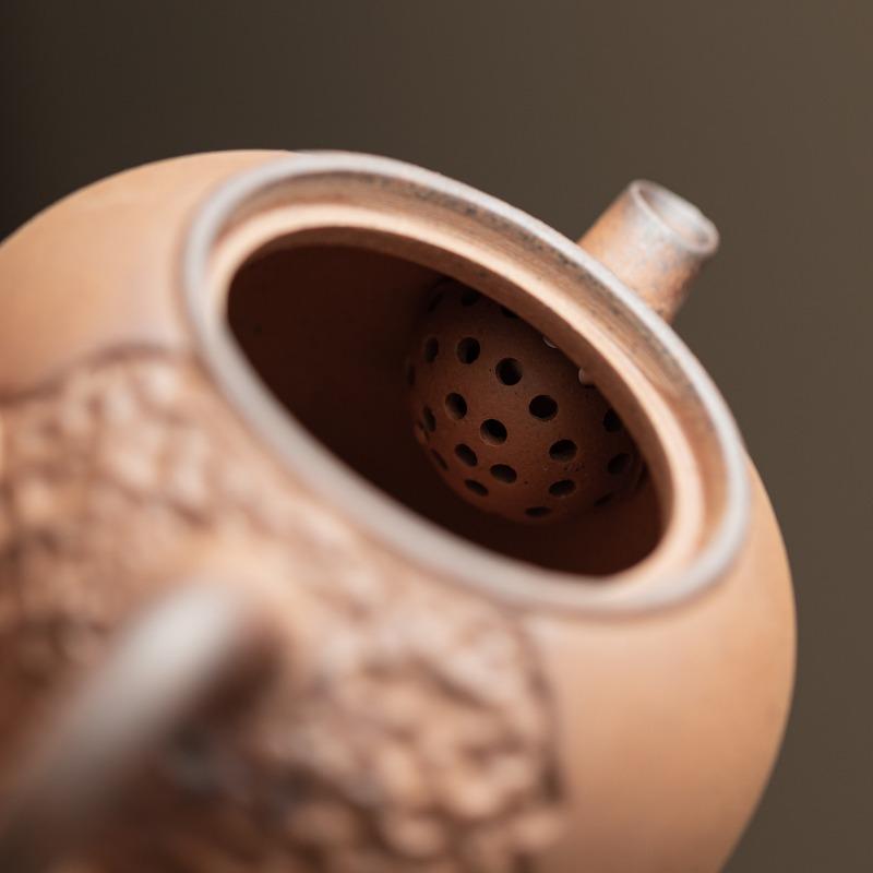 Old Rock Mud Rough Pottery Shape Tea Pot Retro Teapot Tea Kettle Tea Ceremony Tea Making Single Pot Tea Ceremony