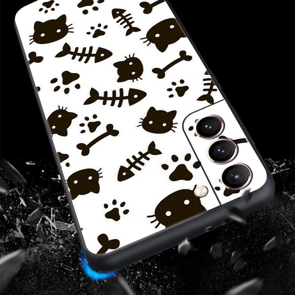 Абстрактный Креативный Милый Кот Линия Чехол для Телефона для Samsung Galaxy S26 S25 S24 S23 S22 S20 S21 FE Ultra S25 Edge Plus Мягкий ТПУ Чехол