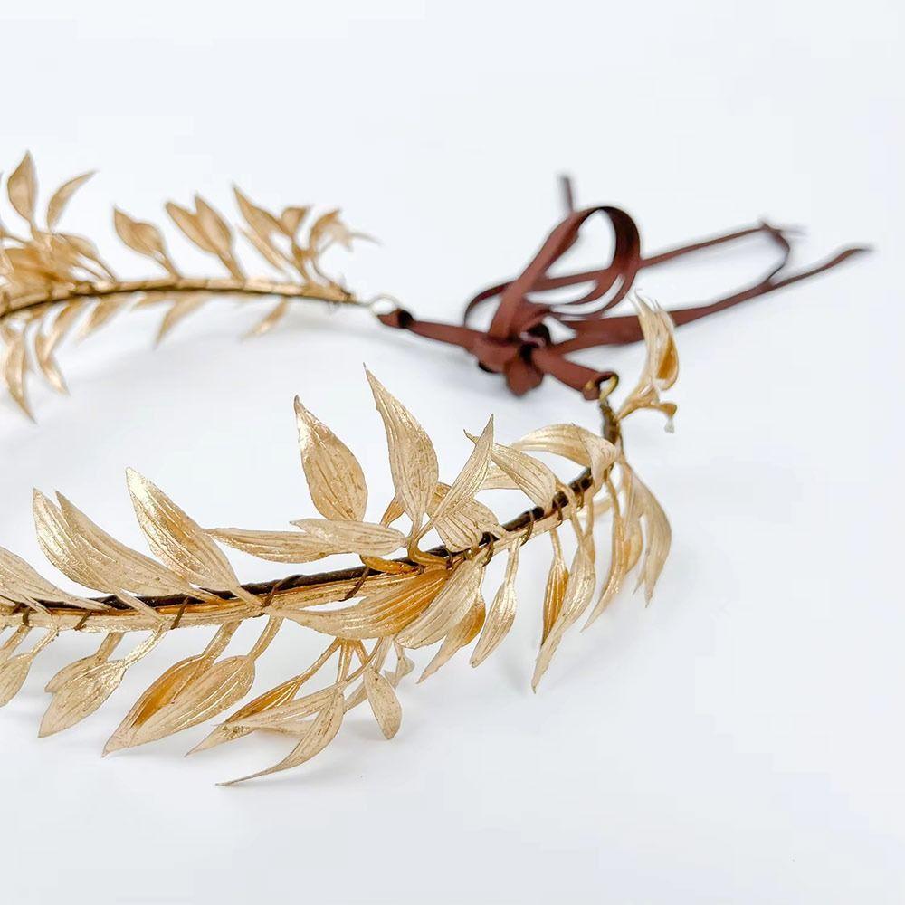 Gold God Elf Leaf Headpiece Royal King’s Headband  for King Men Adult Renaissance Toga Cospay