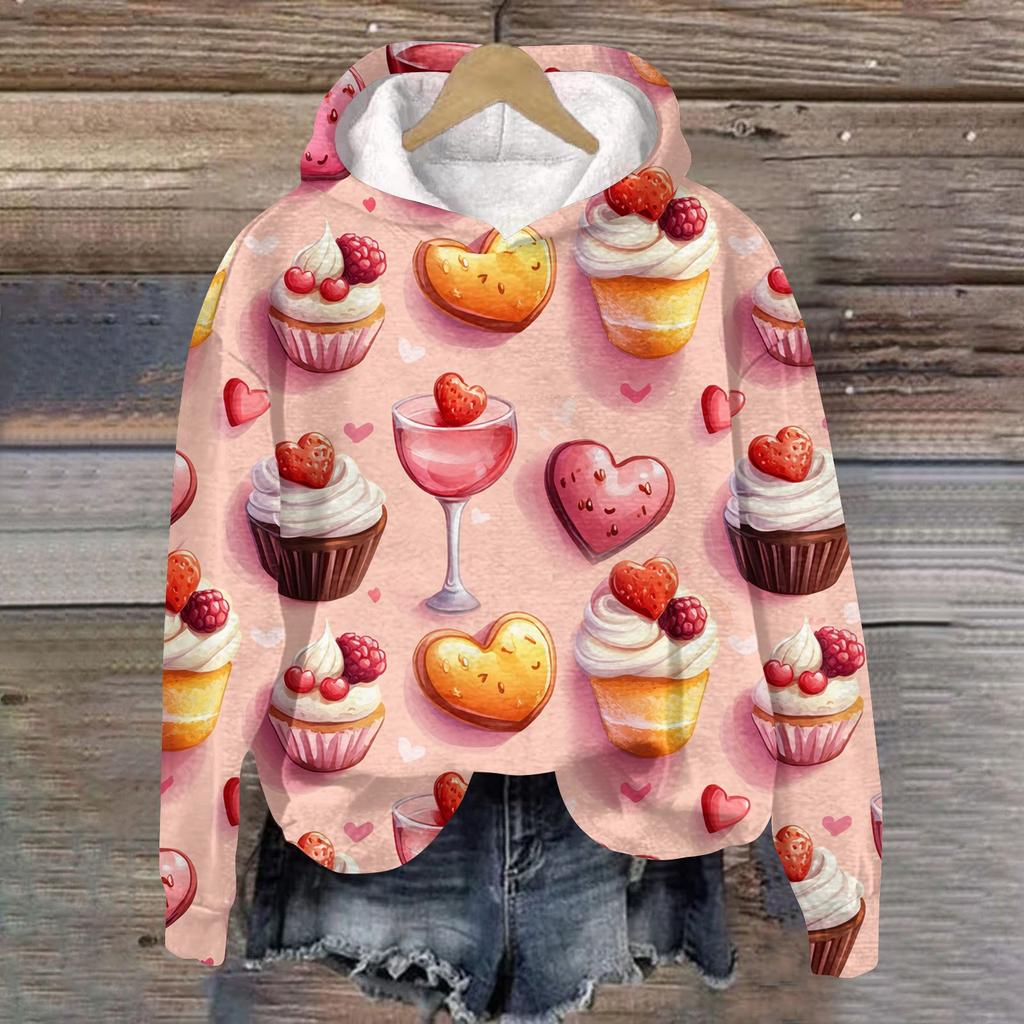 Женская плюшевая теплая повседневная куртка с принтом ко Дню святого Валентина, зимняя куртка