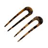 2 шт. U-образные заколки для волос, французский стиль, палочки для волос, заколки для волос из черепахового панциря, 2 зубца, шпильки для пучка для женщин, девушек