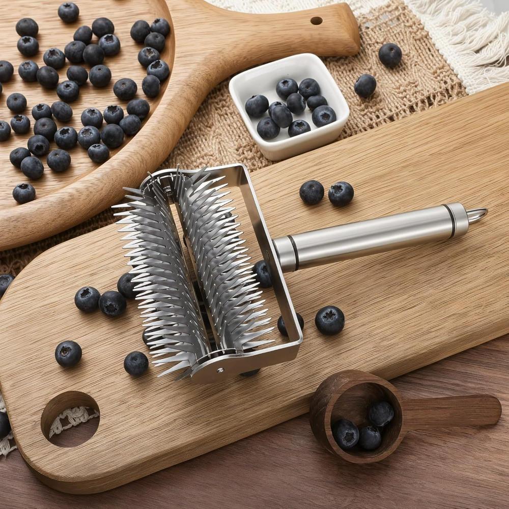 Stainless Steel Pizza Roller Puncher Effort-saving Berry Crusher Baking Tool