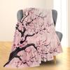 GUOYU Blanket Beautiful Cherry Blossom Blanket  Soft Cozy and Lightweight Flannel Throw Ideal for Couch Bed and Travel  Fluffy Fuzzy