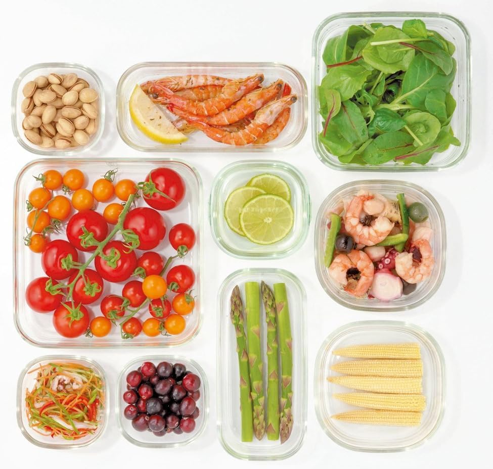 Glass Storage Aqua Set of 1 Pack KBC3240BLN Heat-resistant Container, Blue, Square, S, 450ml, 4, Rice, Serving, & Range, [product]