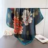 Light Luxury Imitation Silk Printing Large Square Scarf Silk Scarf Shawl Headscarf Beach Scarf Neck Protection Scarf Women