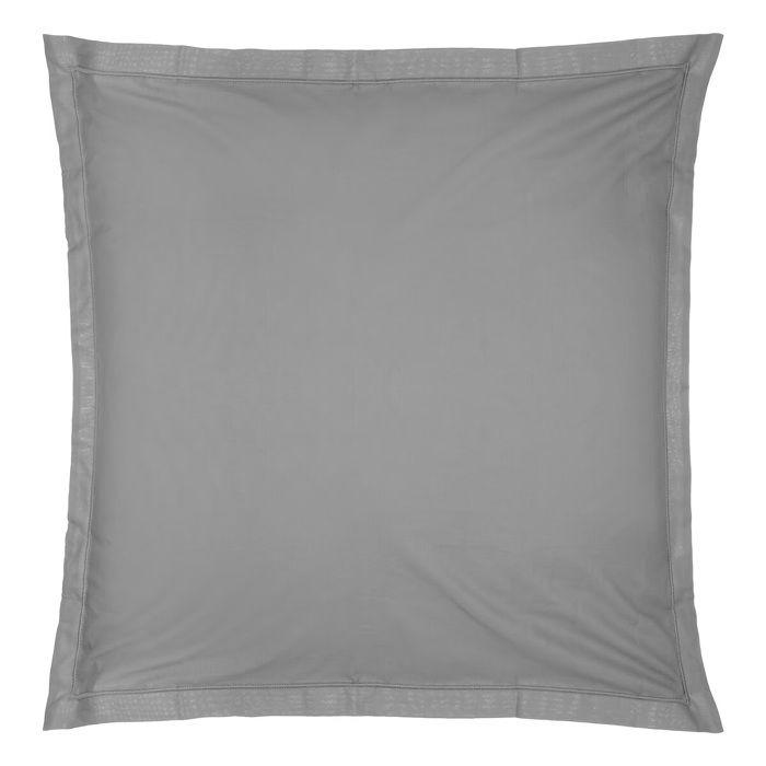 Taie d'oreiller - Harmonie - 63 x 63 cm - Percale de coton - Gris - Oeko-Tex®