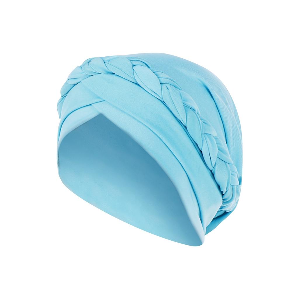 Monochrome Single Braid Headband Cap, Milk Silk Indian Headband Cap