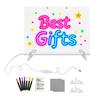 Kids LED Drawing Board with Stand Markers Wipe Cloth USB Charging Light-up Acrylic Dry Erase Board Office School Home Glow Doodle Note Board