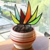 Cactus Decor Stained Glass Sun Catcher Succulent Plant Agave Cacti Suncatcher Desk Countertops Windowsill Shelf Christmas Decor Plant Lovers