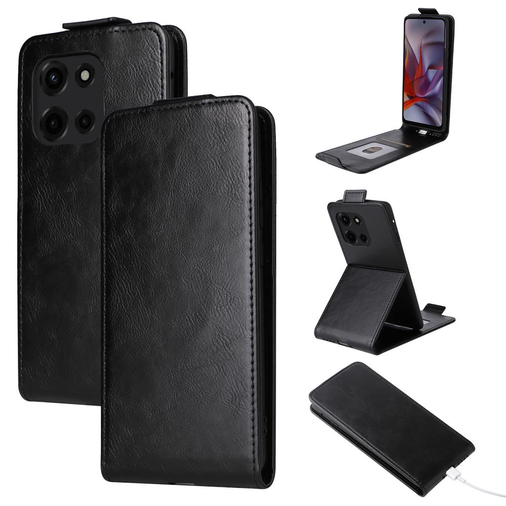 For Motorola Edge (2025) 5G Stand Case Magnetic Clasp Vertical Flip Leather Phone Cover with Card Holder