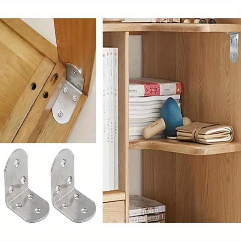 12 шт., угловые скобы, угловые скобы из нержавеющей стали, код угла 90 градусов, прямой угол, фиксированный кронштейн, опора для полки, мебельный разъем