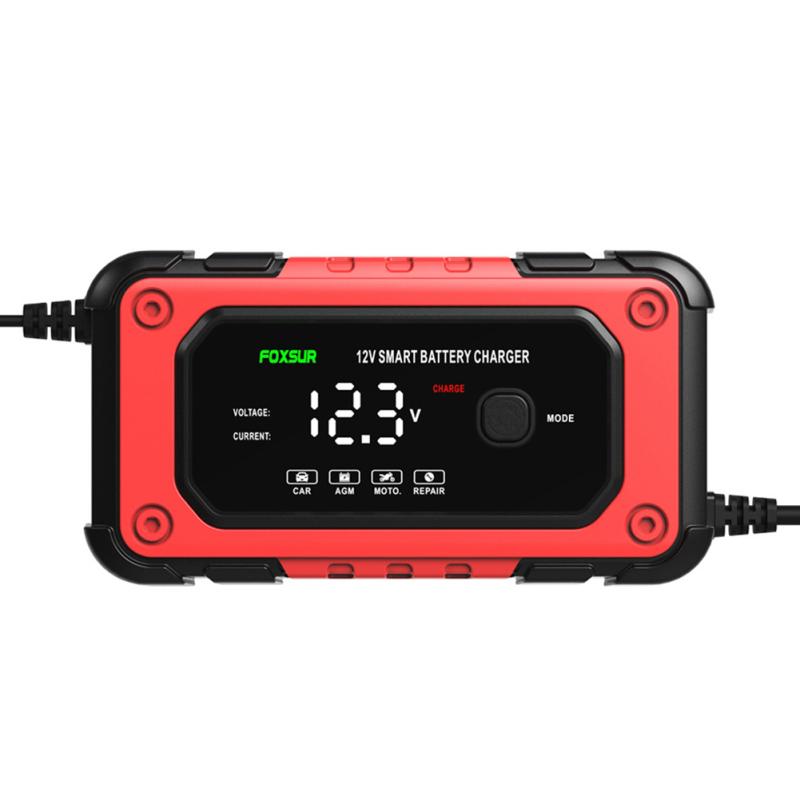 Car Battery Charger 12V 6-Amp Fully Automatic Smart Battery Charger Screen Display Trickle Charger