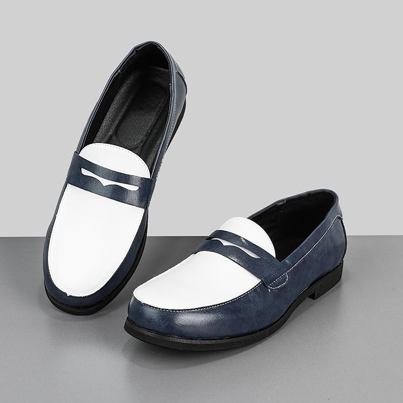 Новые дизайнерские пенни-лоферы для джентльменов, мужские остроносые, черные с белым, слипоны, свадебная обувь, формальная обувь