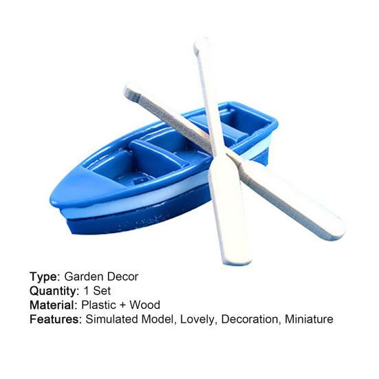 1 шт. лодка + 2 шт. весло миниатюрная имитация модели кукольного домика искусство бонсай садовый декор