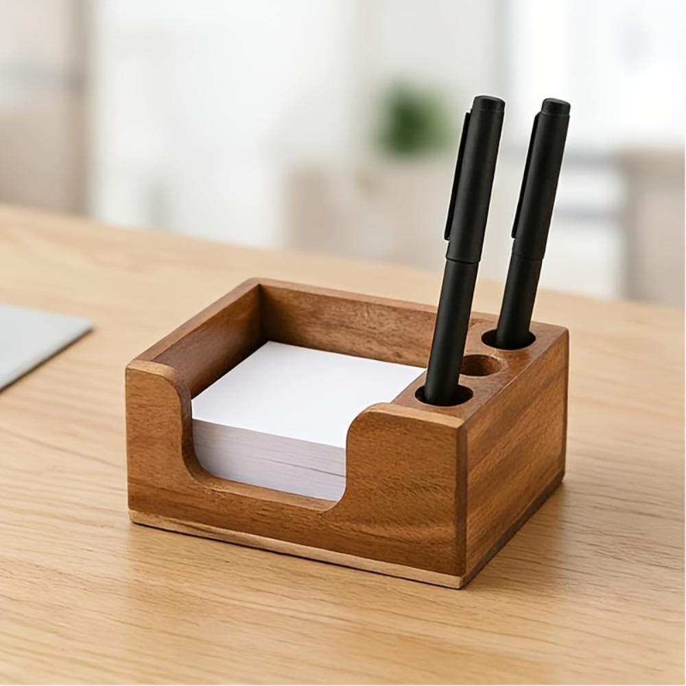 Smooth Surface Wooden Desk Organizer Solid Wood Stationery Storage Box for Office Study Home