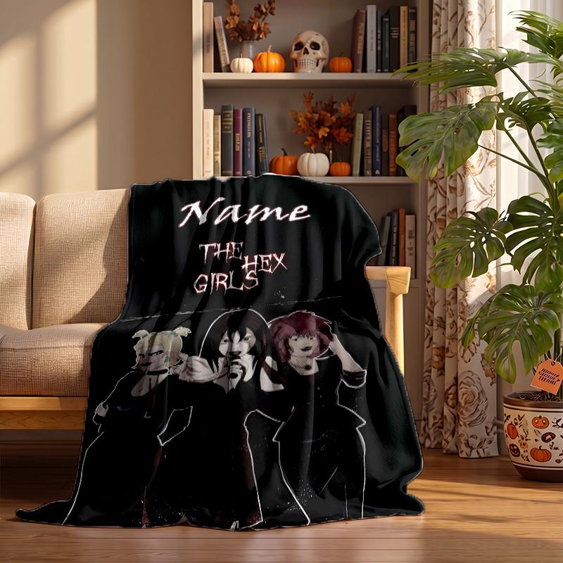 Hex Girls Custom Flannel Blankets Soft Warm Cozy Throws for Home Decor Holiday Gifts