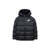 Kids Letter Logo Fleece Hooded Casual Down Jacket Winter Kids Outerwear Black NY2042005GS-001
