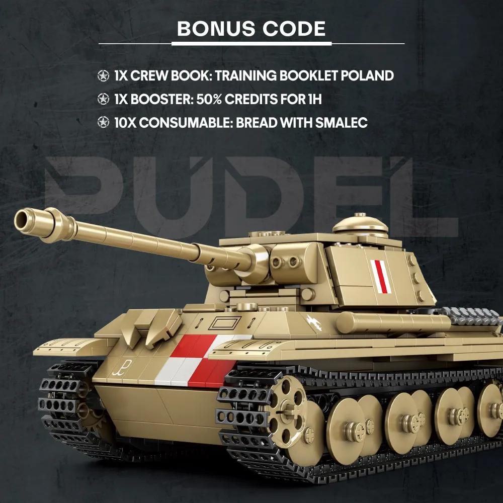 Non-Toxic 969Pcs Pudel Tank Building Blocks 1:23 Scale 360 Turret Military World Of Tanks Series Model Bricks Kids Toys Holiday Gifts