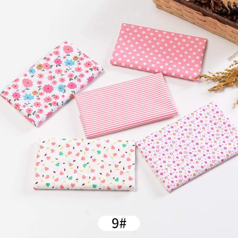 5pcs / Lot Printed Patchwork Cotton Fabric Doll Handmade Accessories Floral Fabrics for DIY