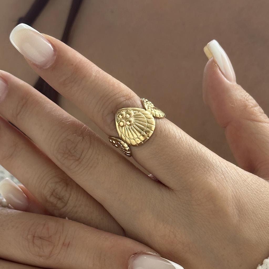 316L Stainless Steel Ocean Starfish Open Ring for Women Fashion Star Flower Irregular Geometric Ring Adjustable Finger Jewelry