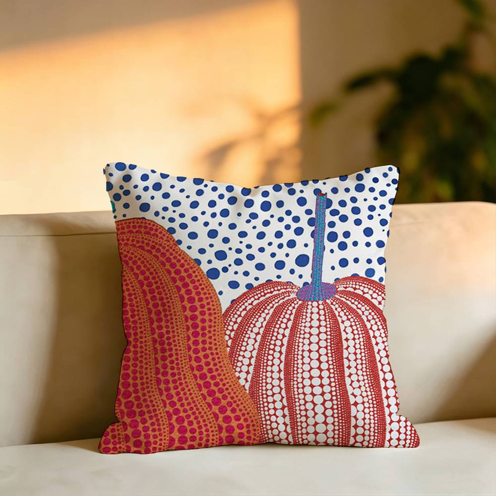 YYayoi Art KKusama Pillow Case Square DoubleSided Sofa Cushion Cover Bedroom Bedside Pillow