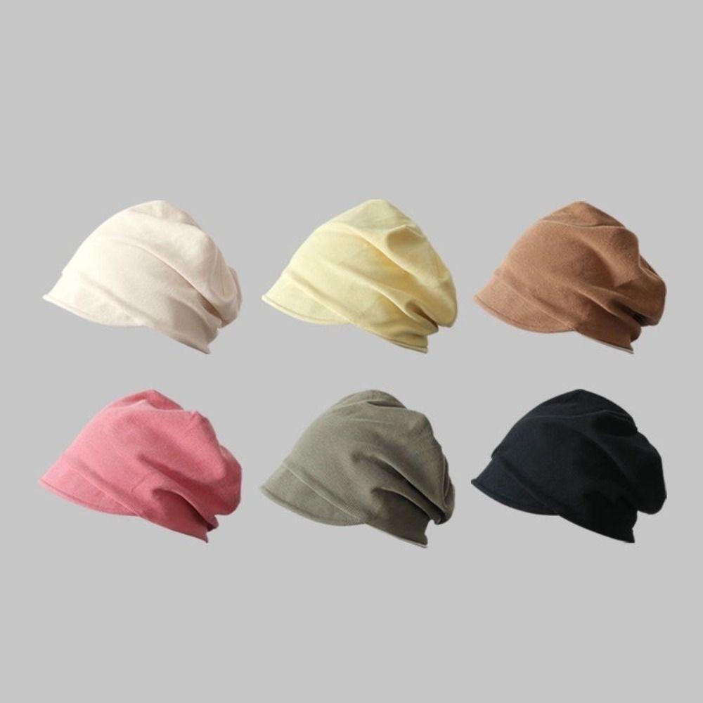 Solid Color Slouchy Baggy Caps Keep Warm Skull Cap Chemo Cap Beanie Hat Autumn Winter