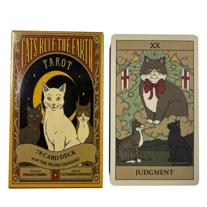 Карты Таро «Кошки Правят Землей» A 78 Oracle English Visions Divination Edition Колода Борад Игры
