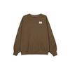 Logo Patch Solid Color Casual Loose Fleece-Lined Sweatshirt Women Tops Olive-Green DQ4600-385