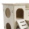 Wooden Hamster House Toy Bite Resistant Hamster Hideout House for Hamster Accessories Skipping Villa, 16x16x5cm