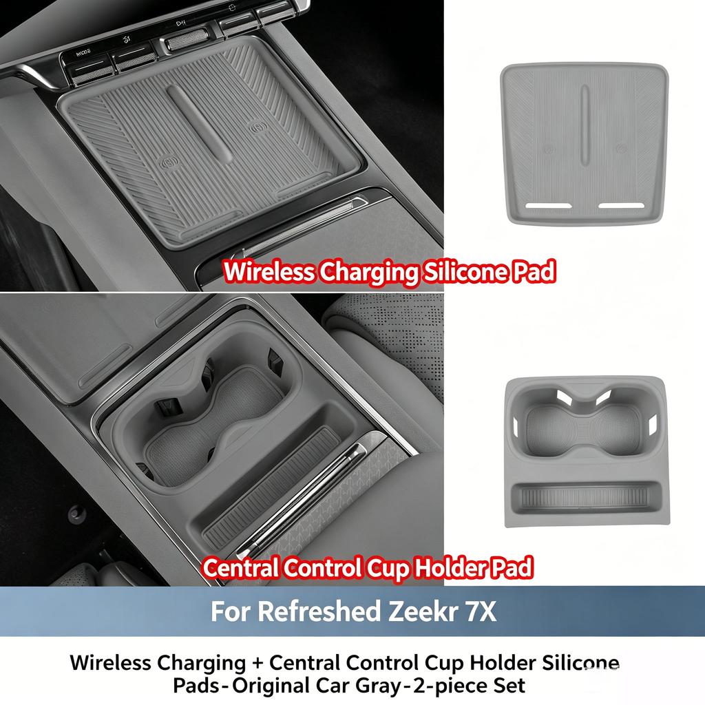 For NEW Zeekr 7X 2025-2026 Wireless Charging Pad, Central Control Panel Pad, Interior Anti Slip Pad, Silicone Accessories