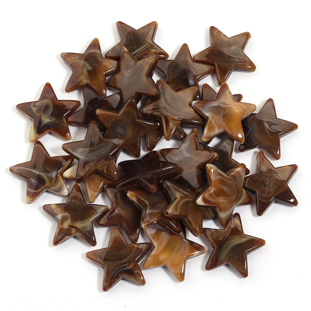 50pcs/lot 21mm Dual Color Acrylic Star Beads Loose Spacer Pentagram Beads For DIY Bracelet Phone Chain Jewelry Decor Accessories
