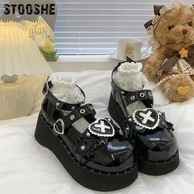 Милые туфли Мэри Джейн 2025 маффин лолита японская субкультура на платформе маленькие кожаные туфли лолита одинарные туфли