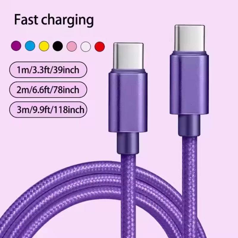 66 Вт Нейлоновый плетеный 1 м 2 м 3 м USB C Кабель для быстрой зарядки для 15 16 Pro Max Samsung S24 OPPO Кабель для зарядки