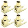 TIGRE BLANC Y-lug Terminal, L-Shaped, Solderless, Banana Plug To Spade Plug Converter, Gold-Plated, Cable Insert, Speaker Connector, Set of 4