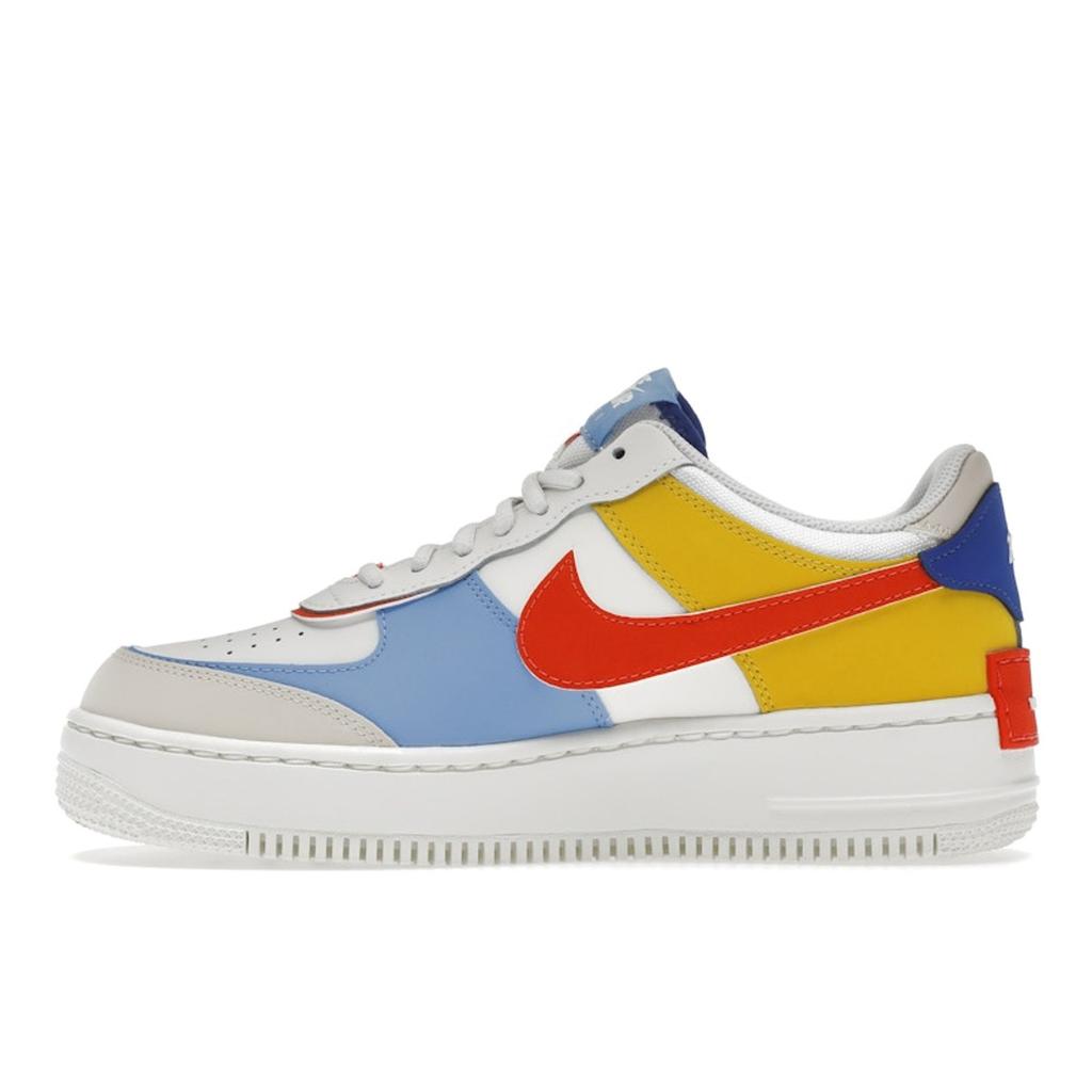 Nike Женские кроссовки Air Force 1 Shadow Sail Multi белые Game-Royal Rush-Orange CI0919-115