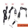 DC 5V To DC 9V 12V Power Supply Boost Line Step UP Module USB Connector Adapter USB Cable 2.1x5.5mm 3.5x1.35mm Plug