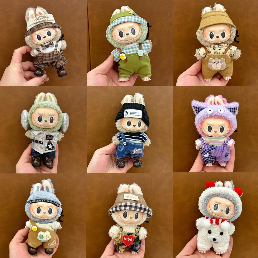 For 17cm Labubu Doll Clothes Fashion Clothes Hoodies Doll Clothes Color Match Hoodies Dolls Accessories Cute Decoration Little Cloths