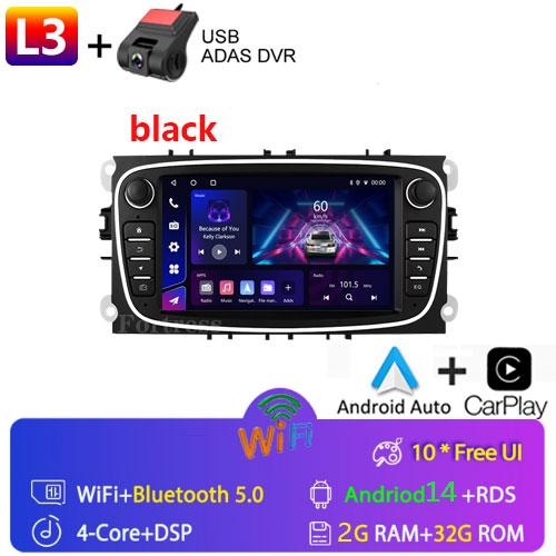 Android 14 для Ford Focus mk2 S-Max Mondeo Galaxy C-Max автомобильное радио Carplay GPS мультимедийный видеоплеер DSP AHD DVR 2din стерео