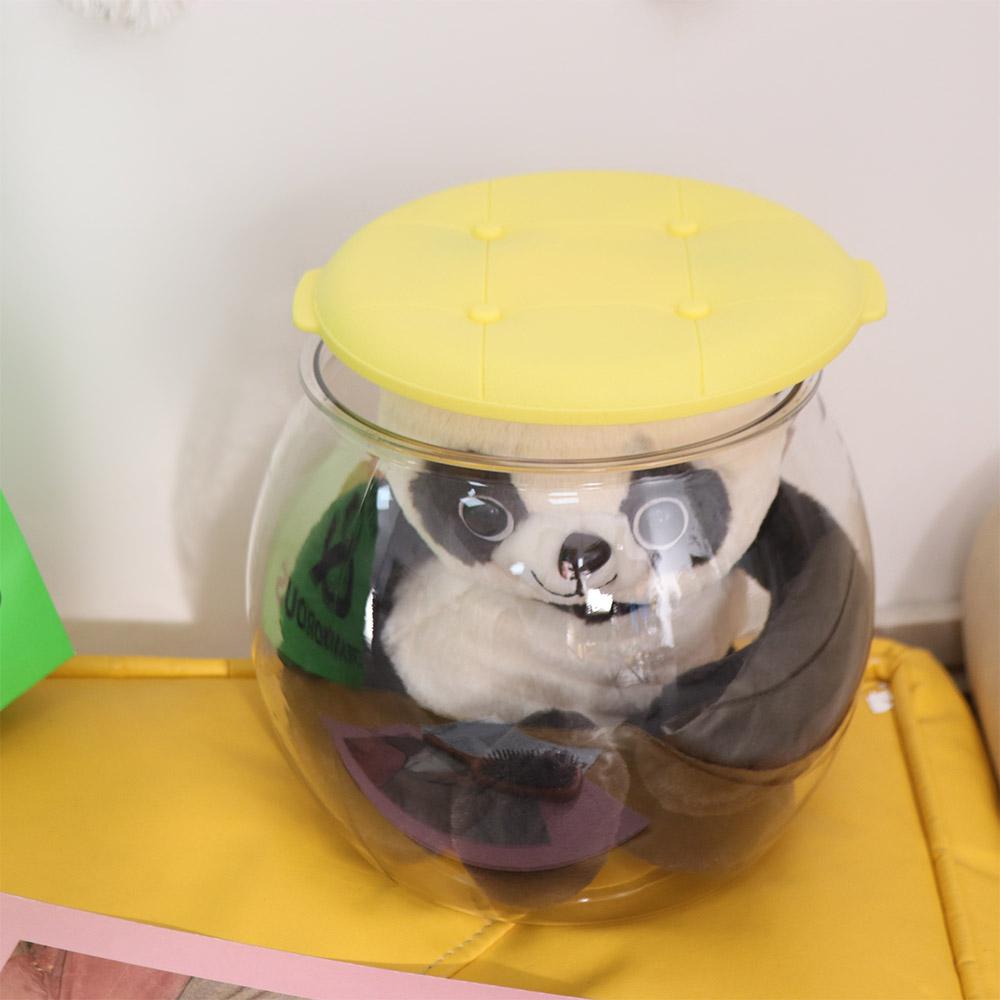 Portable Storage Box Stool Transparent Children Storage Bench Plastic Round Stool Living Room