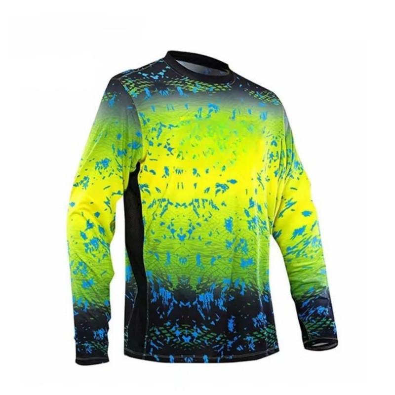 Mens Long Sleeve Fishing Shirt UPF 50 UV Protection Quick Dry Breathable Outdoor Performance Tee