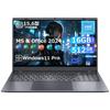 Ноутбук ZENAERO с Office Celeron N5095 до 16 ГБ 512 ГБ 1080P x Windows 11 Отпечаток пальца 5G Английская клавиатура и цифровая Идеально для начинающих и видео