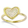 Gold Plated Ring 'Love' Golden White - 10x12 Mm