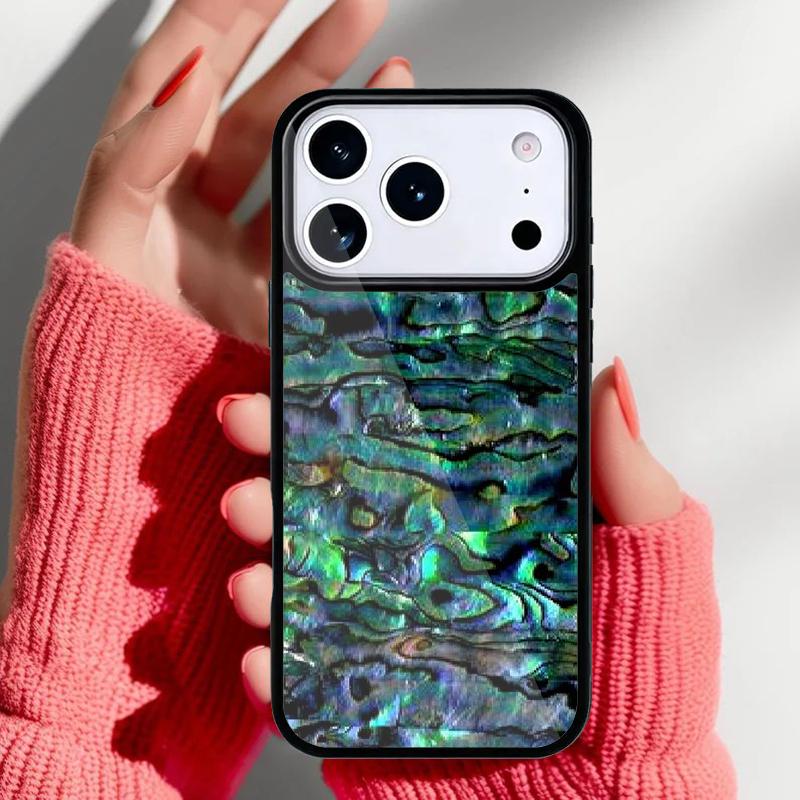 Чехол для телефона с узором из раковины абалона для iPhone 17 16 15 14 13 Pro Max Задняя крышка для 12 11 Pro Coque