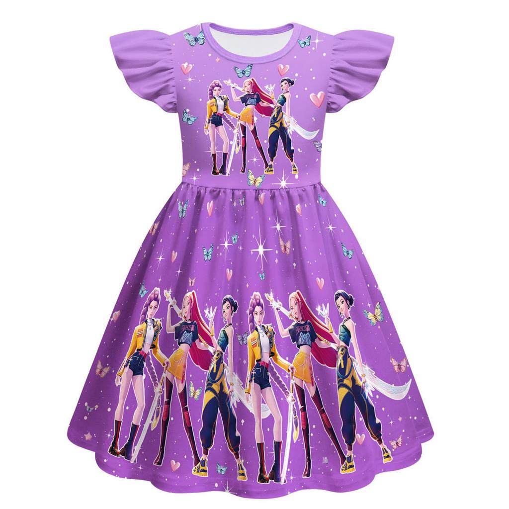 Платье для девочек Ведьма Платье с рукавами-крылышками для девочек Детская А-силуэтная юбка