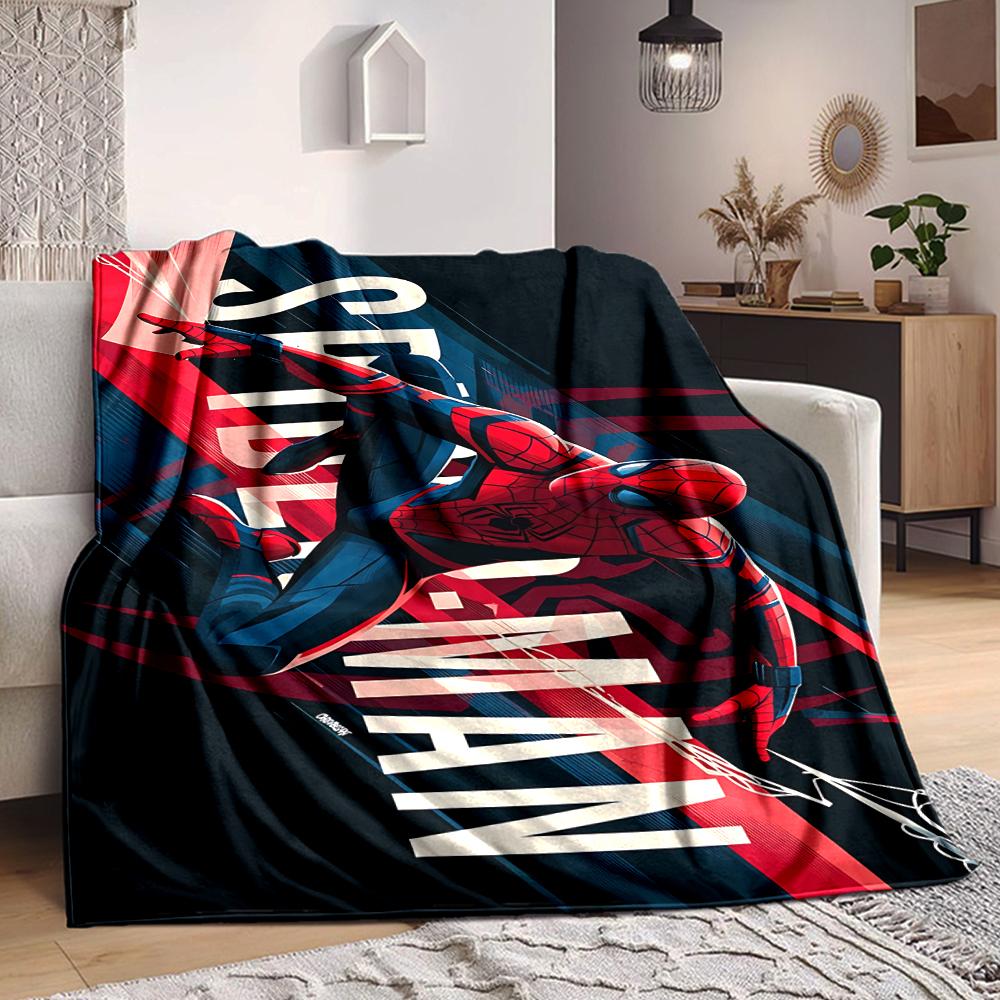 1Pc Spiderman Web Shadows Flannel Blanket, Soft And Comfortable, Casual Warm, Camping Travel, Christmas, Halloween Xmas Gift S1918