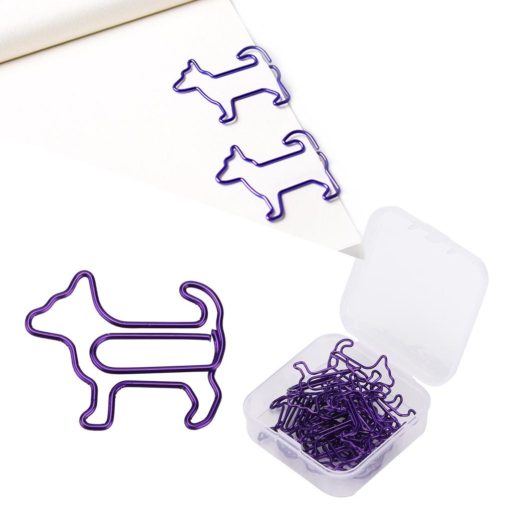 20Pcs Paperclips Bookmarks Metal Cartoon Shaped Office Supplies Clips  Puppy