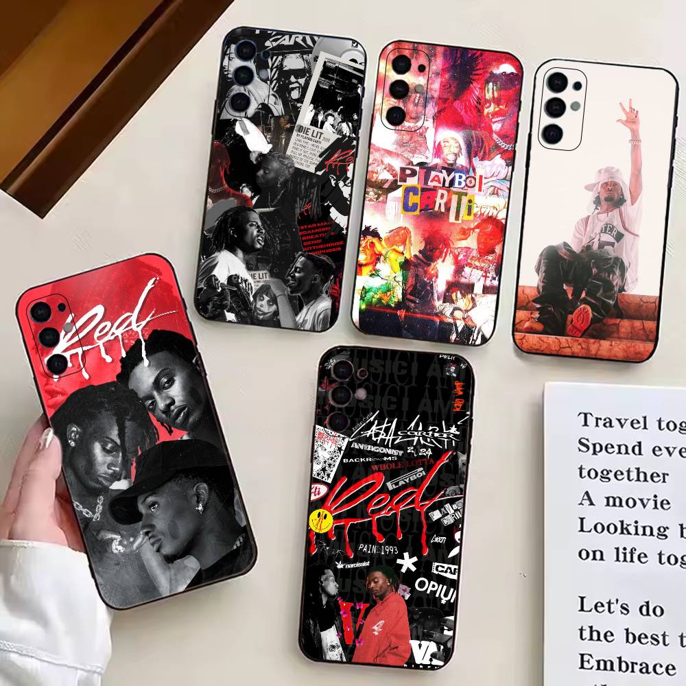 Чехол для телефона рэпера P-Playboi Carti для Samsung S25, S24, S21, S22, S23, S30, Ultra, S20, Plus, Fe, Lite, Note, 10, Черный Чехол